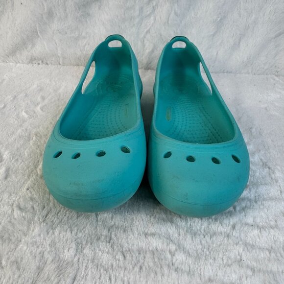 Crocs Women's Kadee Ballet Flats Teal Slip on - Picture 2 of 6